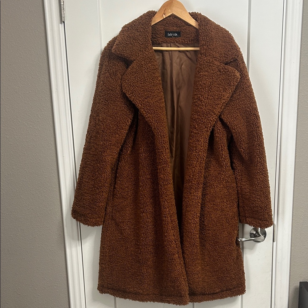fab'rik Warm Brown Teddy Jacket
